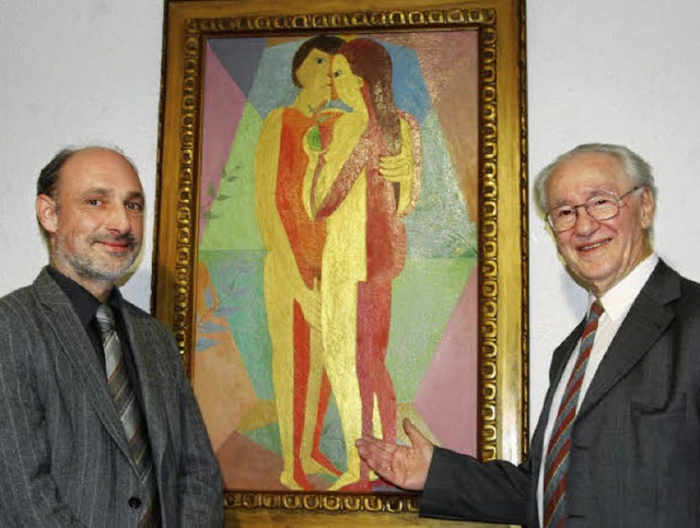 Sammler Giorgio Silzer (rechts) mit se... Museumsleiter Markus Moehring (links)  | Foto: Barbara Ruda