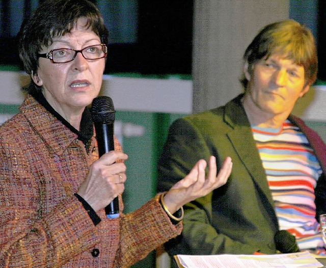 Elvira Drobinski-Wei stellte sich den...U-Projekttags, der Lehrer Jrgen Theis  | Foto: heidi fssel