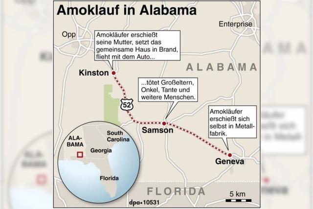 Elf Tote bei Amoklauf in Alabama