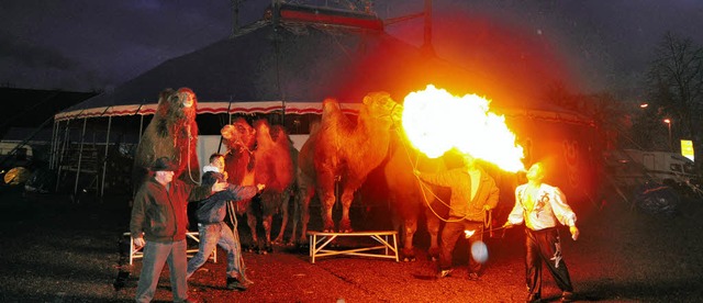 Menschen, Tiere, Sensationen versprich...er Elz seine Zelte aufgeschlagen hat.   | Foto: Dieter Erggelet