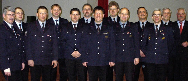 Die Vogtsburger Feuerwehr ehrte verdiente Mitglieder.  | Foto: ELKE KLAUS-RETTBERG