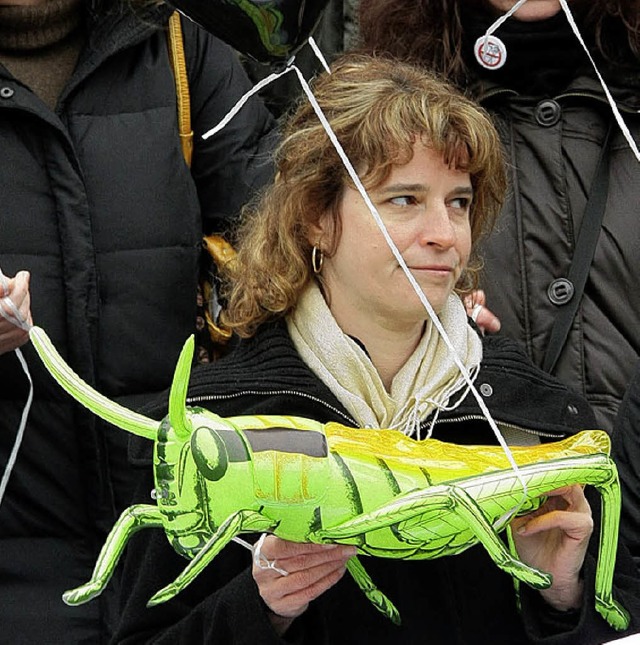 Heuschrecken &#8211; ein beliebtes Tier bei Demonstrationen gegen Hedgefonds.   | Foto: dpa