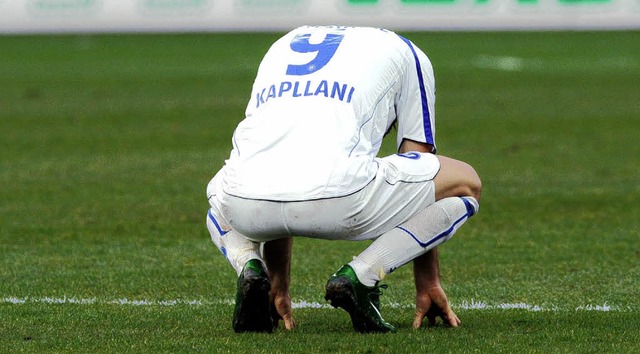 Edmond Kapllani nach dem 0:1 gegen Bielefeld   | Foto: DPA