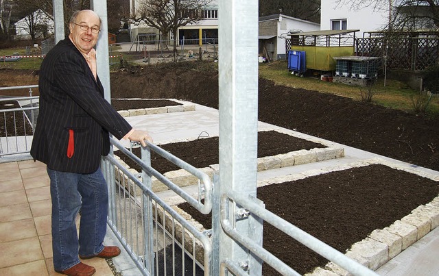 Bei den Grten im Neubau des Seniorenz...n. Heinz Engelhard freut sich darauf.   | Foto: Heinz Vollmar