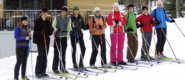 Machten beim Pilotprojekt Langlauf mit...artina Gutmann (Fnfte  von rechts).    | Foto: Ulrike Jger