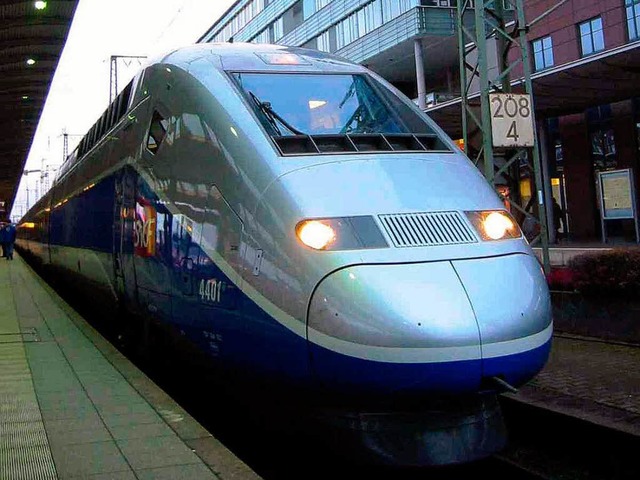 2006 machte ein TGV auf  einer Testfahrt schon einmal Halt in Freiburg.  | Foto: A9999 DB Nils Theurer