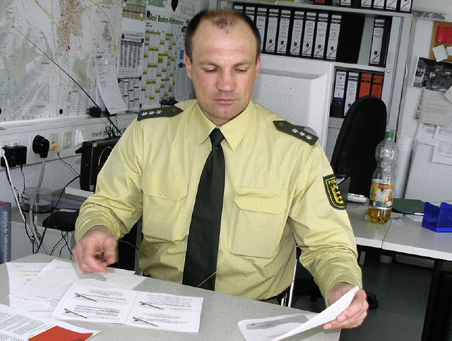 Armin Gleichauf, Leiter des Polizeipostens Kirchzarten   | Foto: ulrich kluge