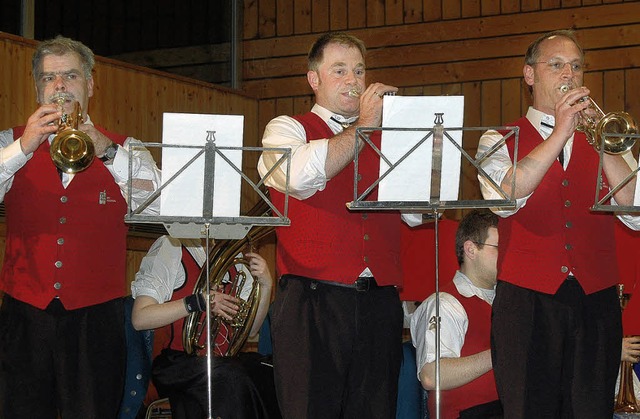 Als Trompetensolisten traten Gerhard K... &#8222;Buglers Holiday&#8220; auf.     | Foto: Melanie Dramac