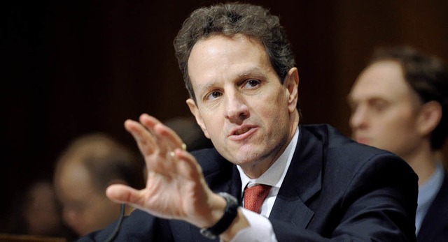 Prsentierte Zahlen, die keine Freude machen: Finanzminister Timothy Geithner   | Foto: DPA