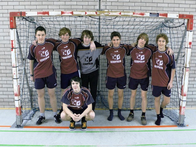 Die erfolgreichen Handballer des Schop...ss-Gymnasiums. Es fehlt Kevin Kircher.  | Foto: Privat