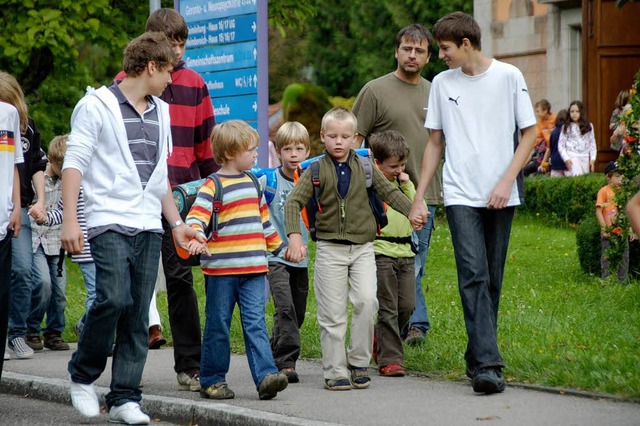 Gemeinsam in einer Klasse: Behinderte ...behinderte Schler der Waldorfschule.   | Foto: Alexander