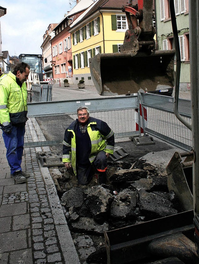 In der Ihringer Ortsmitte werden Gasle... zu Verkehrsbehinderungen kommen kann.  | Foto: elisabeth jakob-klblin