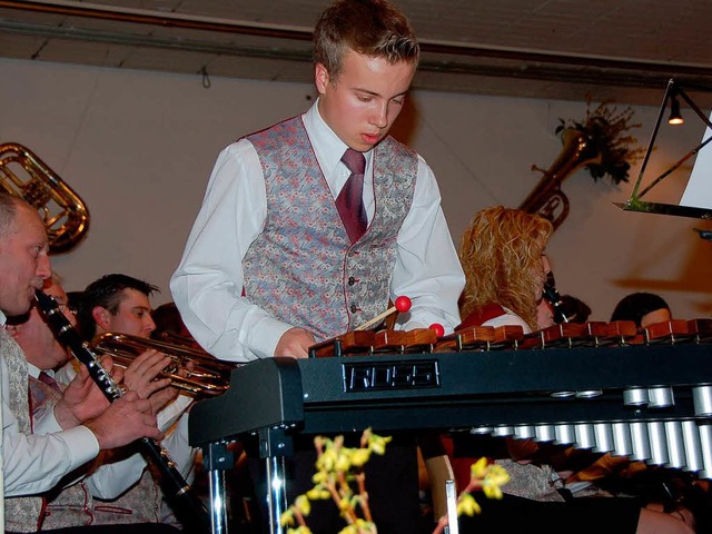 Alex Gntert zeigte auf beeindruckende Weise sein Knnen auf dem Xylophon. 