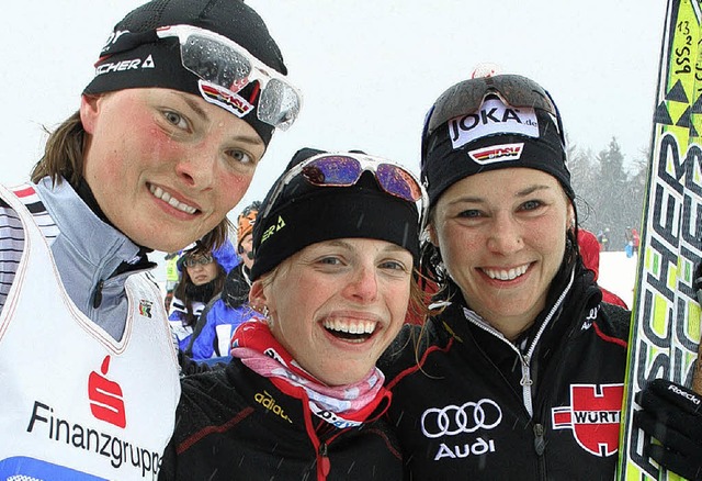Staffel-Meisterinnen: (von links) Sabr...r,  Jessica Mller und Stefanie Bhler  | Foto: maurer