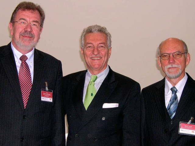 Armin F. Schwolgin, Karlhubert Dischin...ktuelle Situation der Logistikbranche.  | Foto: Thomas Loisl Mink