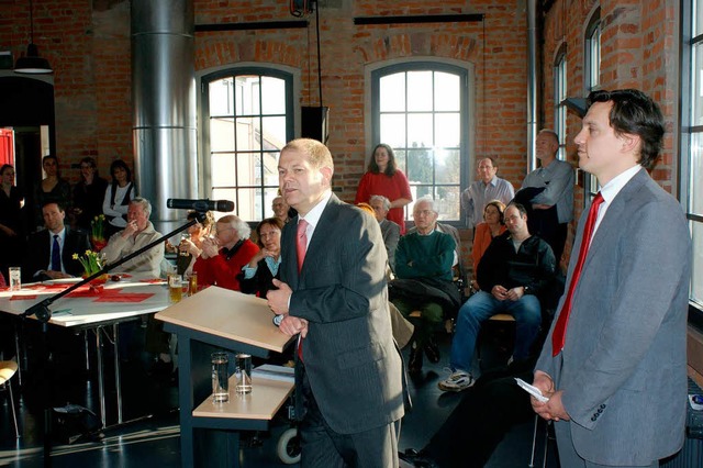 Minister Scholz in der Denzlinger Rocc...SPD-Kreisvorsitzender Johannes Fechner  | Foto: hans-jrgen trul