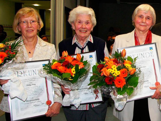 Helga Hug (von links), Elisabeth Hertenstein, Elfriede Kromer sowie...  | Foto: Sandra Decoux-Kone
