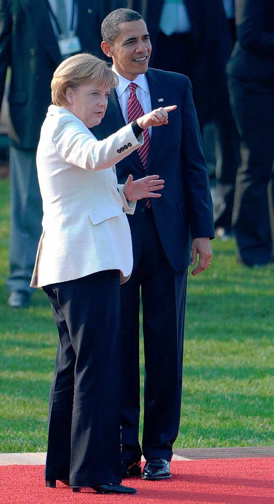Angela Merkel im Gesprch mit US-Prsident Barack Obama.