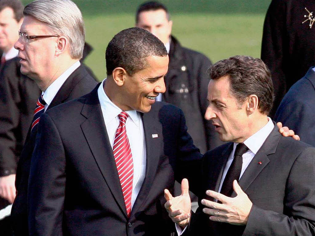 Obama im freundschaftlichen Dialog mit Frankreichs Prsident Nicolas Sarkozy.