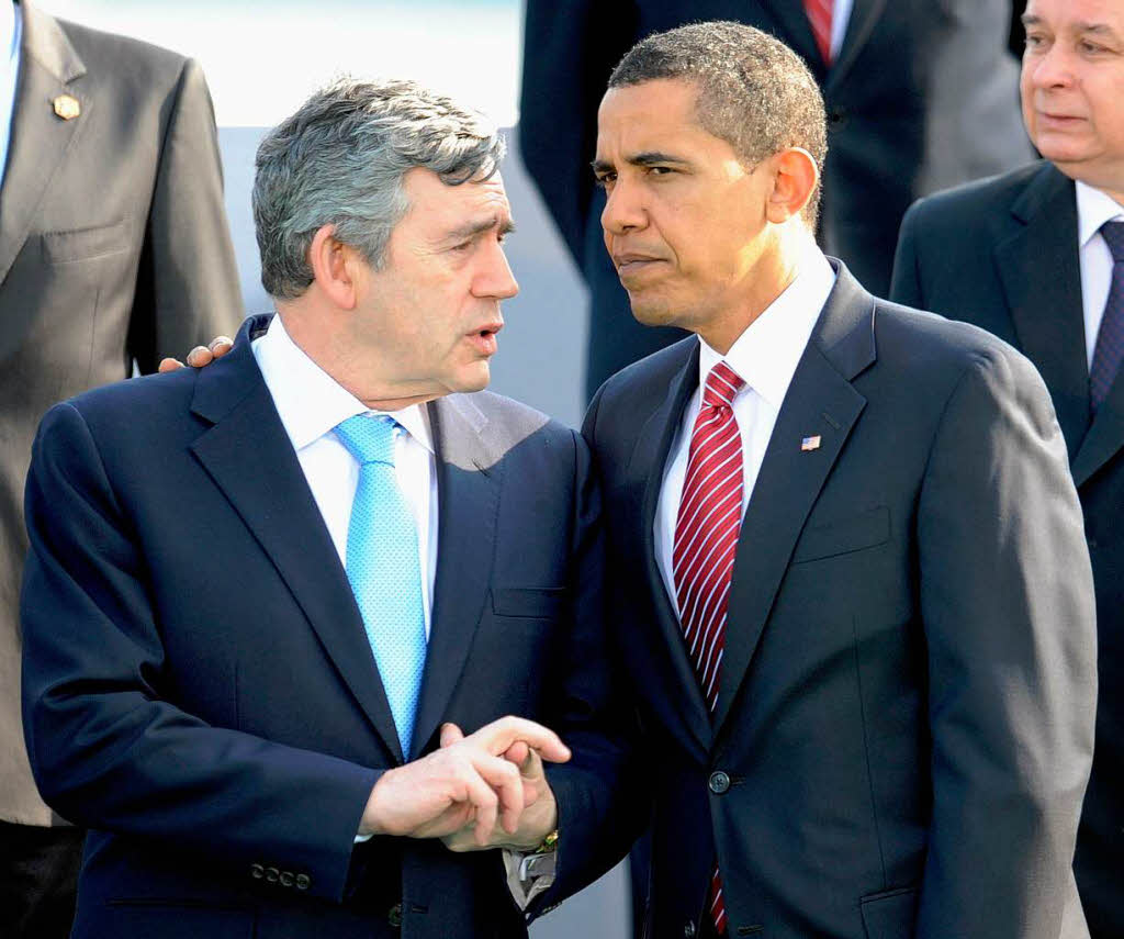 Obama und der britische Premierminister Gordon Brown