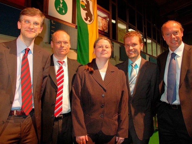 Die fnf Bewerber von links): Per Klab...egel, Christian Ante und Harald Krapp.  | Foto: Andrea Gallien