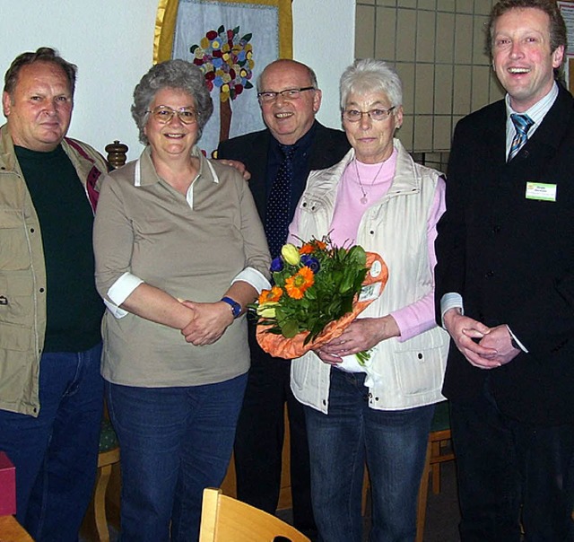 Auf dem Bild von links: Valentin Mohr,...R. Bauder, Karla Mohr, Jrgen Hrmann.  | Foto: Privat