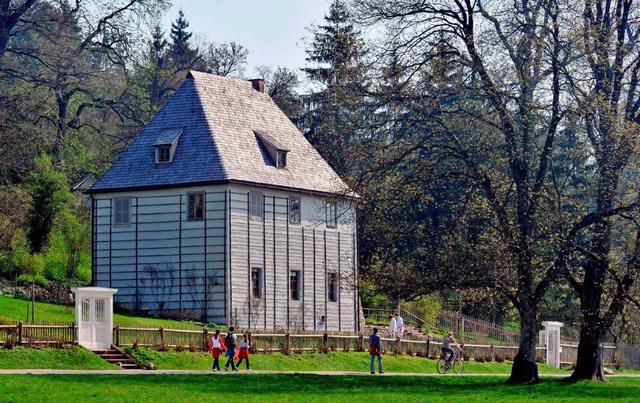 Dichteridyll im Grnen: Goethes Gartenhaus in Weimar.   | Foto: DPA