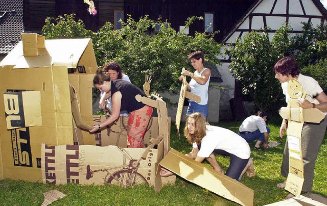 Im wahren Leben ist das Bauen schwieri...nf Jahren im Kindergarten Meienheim.  | Foto: Wolfgang Knstle