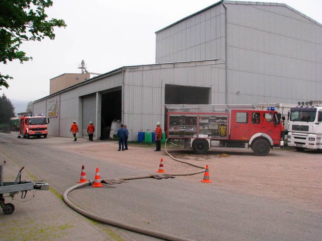 Die Feuerwehr verhinderte Schlimmeres:...en hatte sich ein Frderband entzndet  | Foto: FFW