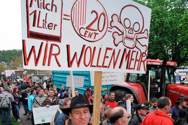 Fotos: Protest der Milchbauern fr hhere Milchpreise