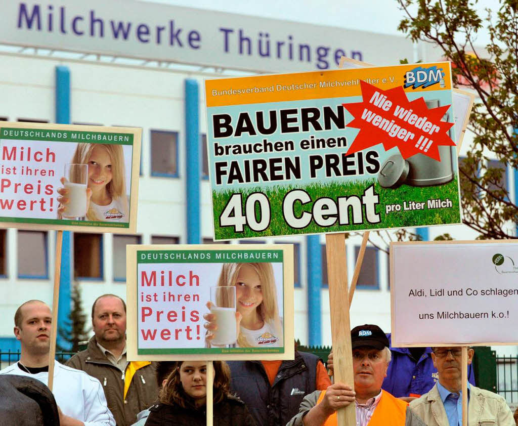 Forderten bei einem Protestmarsch hhere Milchpreise: Bauern in ganz Deutschland.