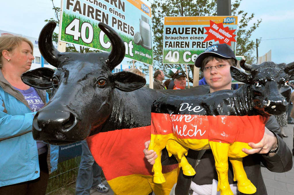 Forderten bei einem Protestmarsch hhere Milchpreise: Bauern in ganz Deutschland.