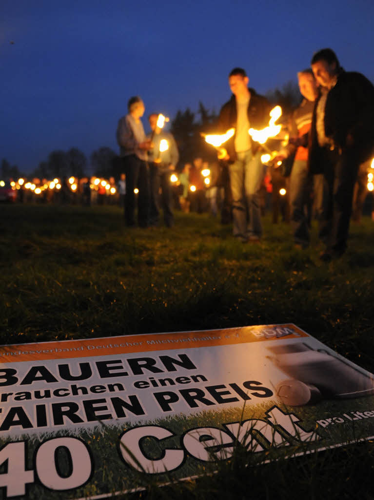 Forderten bei einem Protestmarsch hhere Milchpreise: Bauern in ganz Deutschland.