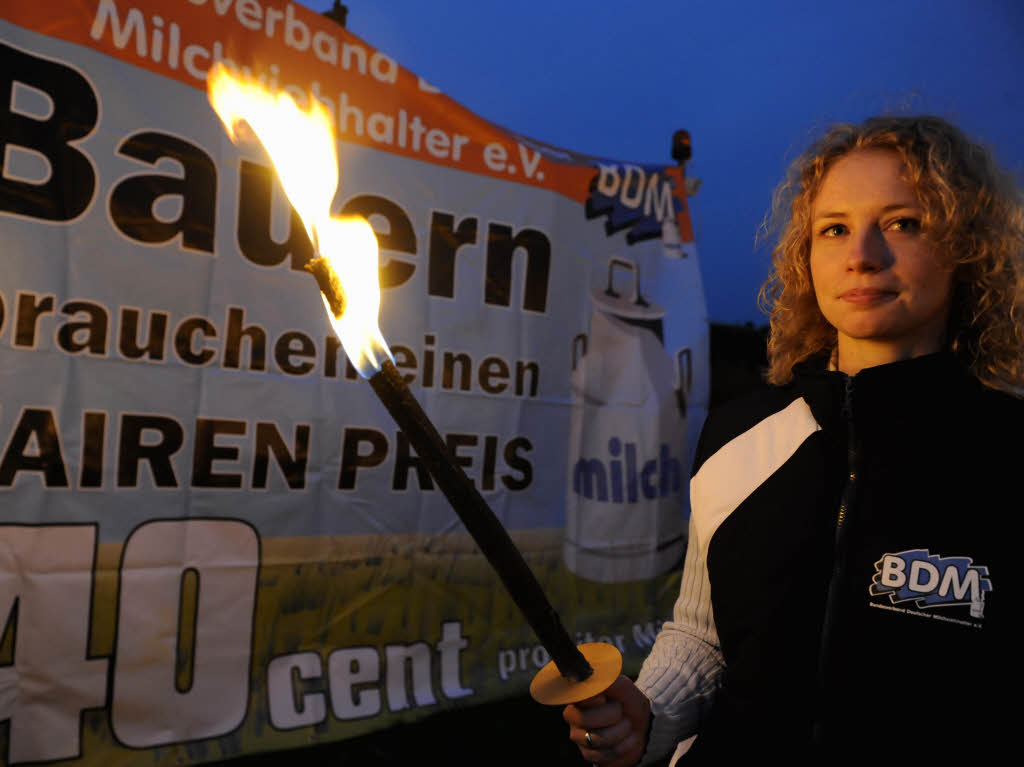 Forderten bei einem Protestmarsch hhere Milchpreise: Bauern in ganz Deutschland.