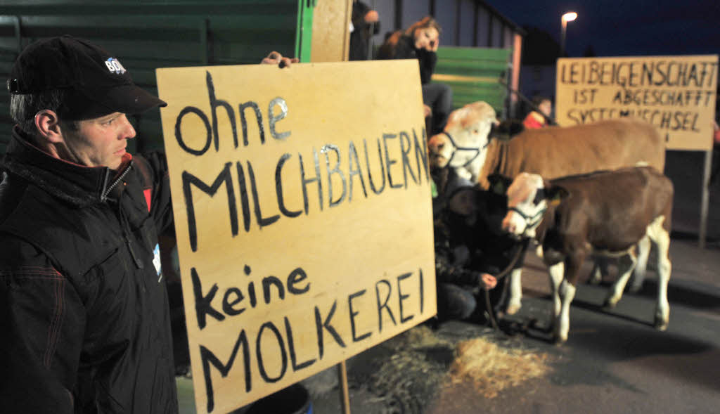 Forderten bei einem Protestmarsch hhere Milchpreise: Bauern in ganz Deutschland.