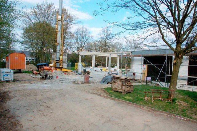 Baustelle Freizeitbad: Aber das ist nur der Technik-Bereich.  | Foto: Marius Alexander