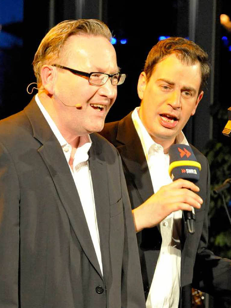 Moderator und Sänger im Duett - Matthias Holtmann und Alexander Kraus Moderator und Sänger im Duett - Matthias Holtmann und Alexander Kraus