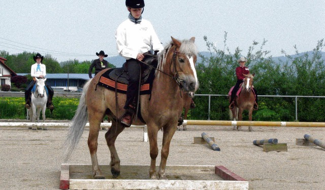 Gehorsamsprfung auf dem Reitplatz: Wenden im kleinen Rechteck.    | Foto: Monika Rombach