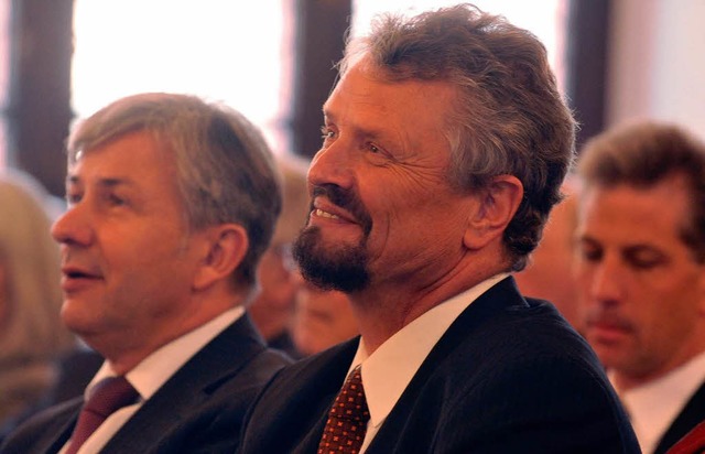 Laudator und Jubilar: Klaus Wowereit (links) und Gernot Erler.  | Foto: Michael Bamberger