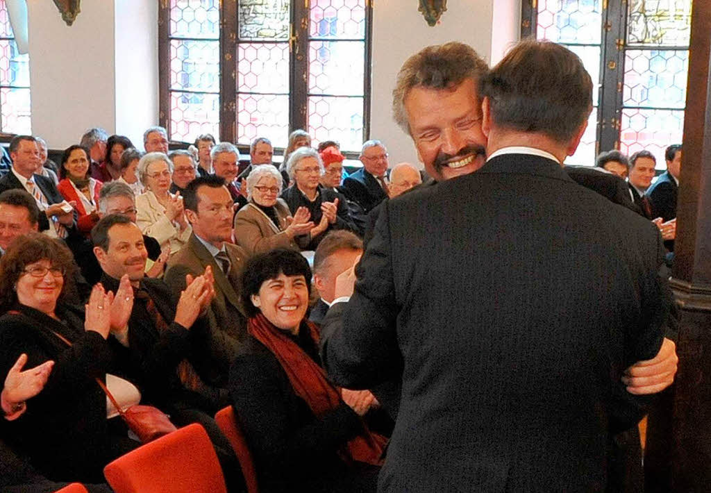 Gernot Erler bedankt sich fr die lobenden Worte vom Chef seiner alten Heimatstadt Berlin.