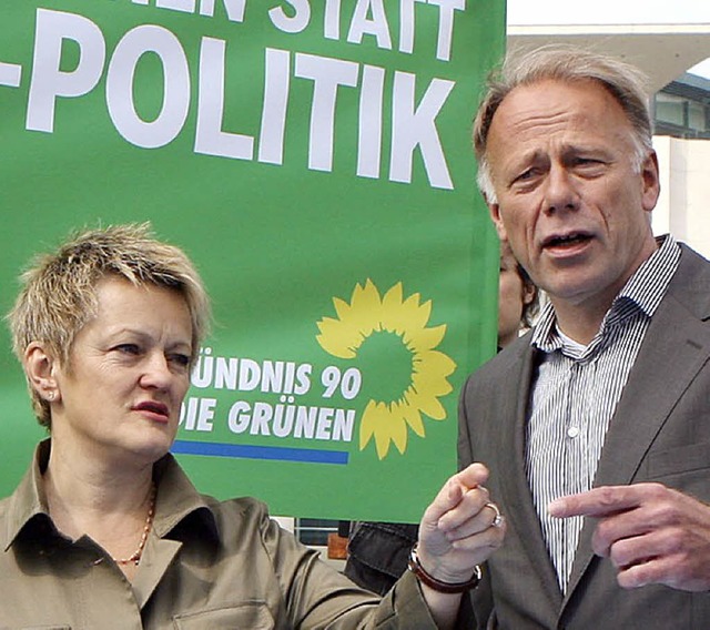 Die beiden Grnen-Spitzenkandidaten:  Jrgen Trittin und Renate Knast   | Foto: dpa