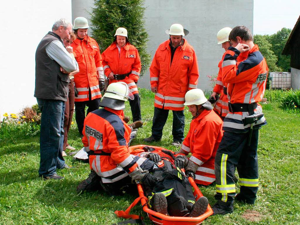 Bei der Frühjahrsprobe der Gesamtwehr Grafenhausen waren im Ortsteil Buggenried 43 Aktive im Einsatz Bei der Frühjahrsprobe der Gesamtwehr Grafenhausen waren im Ortsteil Buggenried 43 Aktive im Einsatz