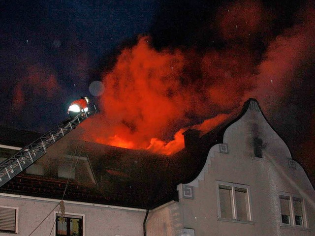 Brand in der Murger Hauptstrae am Dienstagabend  | Foto: bz