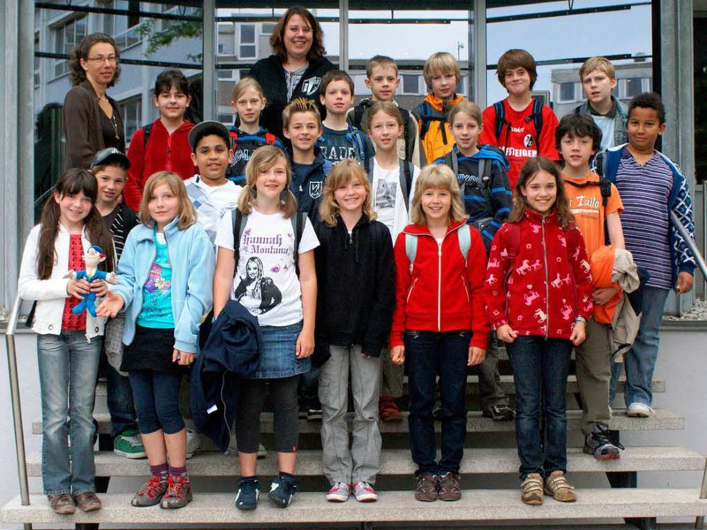 Die Klasse  4a der Grundschule Ehrenstetten aus Kirchhofen mit ihrer Lehrerin Frau Schwitzler