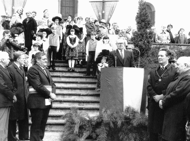 Zeitdokument: Verschwisterungsfeier am 8. April 1984   | Foto: REPRO:  REIN