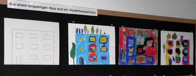 Hundertwasser-Huser,  ein  Beispiel a...m Unterricht der Helen-Keller-Schule.   | Foto: Georg Diehl