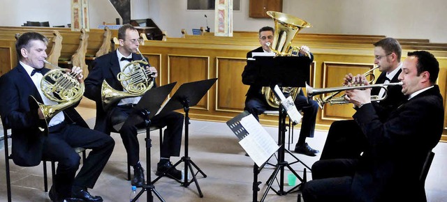 Das Blserquintett Brass5 traten ohne Gage  in  Allmannsweier auf.   | Foto: Wolfgang Knstle