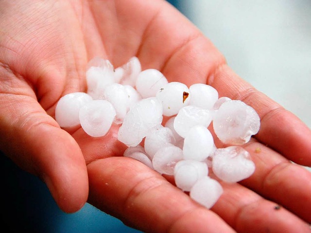 Dicke Hagelhrner gingen ber Lahr nieder,  | Foto: Christtian Kramberg