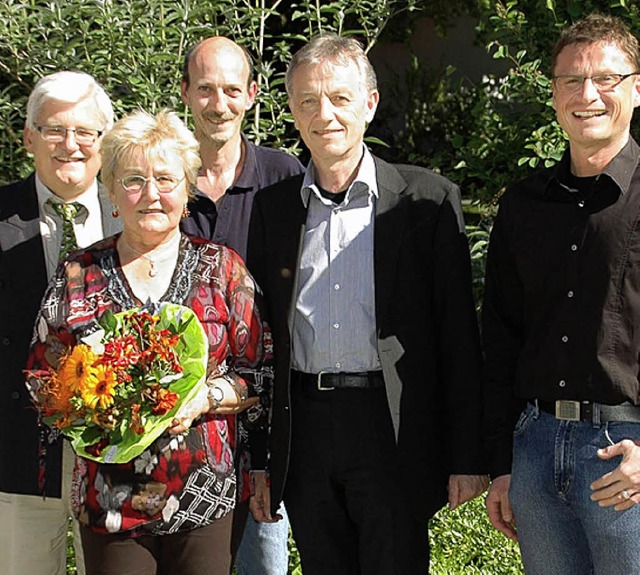 BSZ-Schulleiter Helmut Kleinbck, Haus...samt verabschiedeten Marianne Bonchio.  | Foto: Kleinboeck