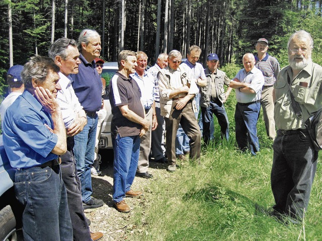 Frster Peter Marx (rechts) erklrt den Wald.   | Foto: Wolfsteiner